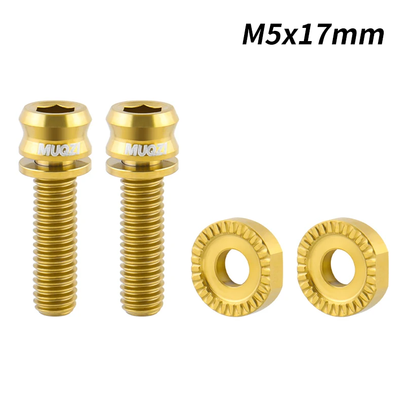 MUQZI M5 x 17 mm Schaltwerk-Titanschrauben, Rennrad-Frontschalthebelklemme, ultraleichte Schraube mit Unterlegscheibe, Fahrradschraube: Grau