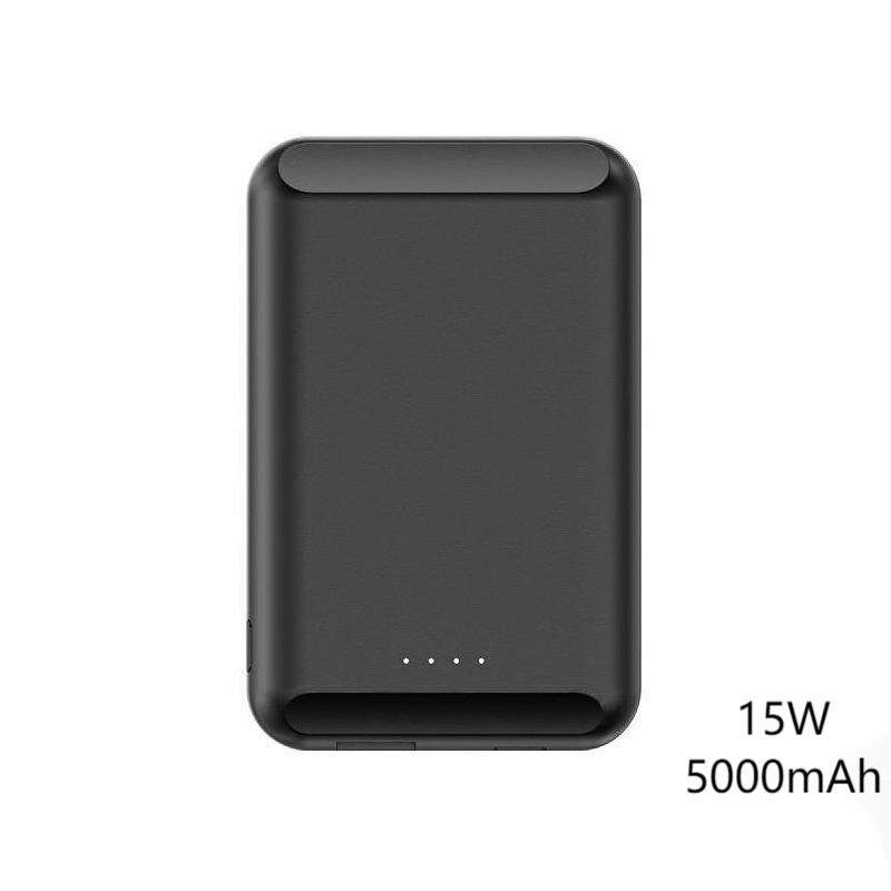 Arvin Magnetische Draadloze Oplader 5000Mah Mini Power Bank Voor Iphone 12Pro Max Mini Magnetische Externe Batterij Draagbare Powerbank: black 15W