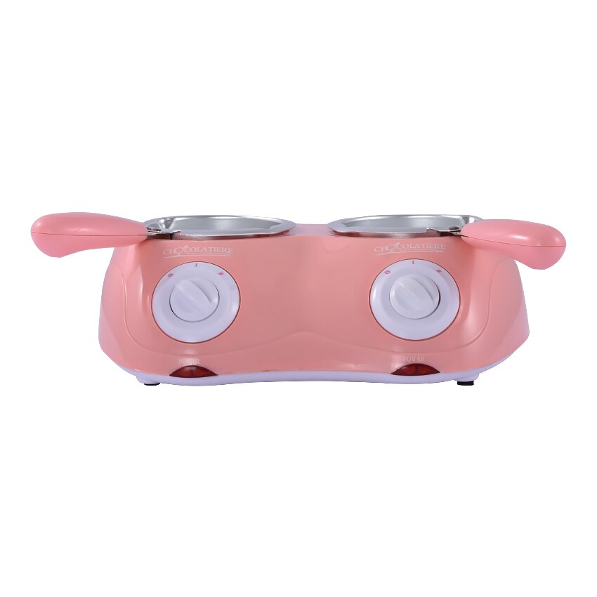 Fuente de Chocolate eléctrica doble de 250x2ML de capacidad para Fondue, máquina de fusión de Chocolate , Amarillo/rosa, 1 unidad, superventas