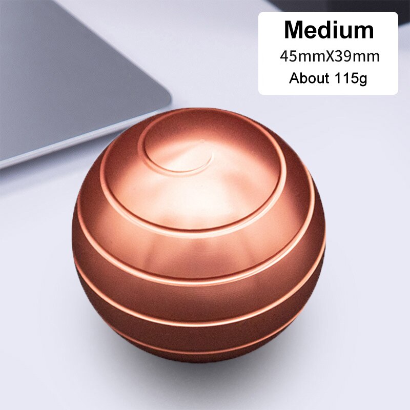 38/45/54mm Mini Desktop Stress Relief Toy Revolving Decompression Ball Desk Office Decor Art Toy Rotary Tabletop Ball for Kids: M Rose Gold