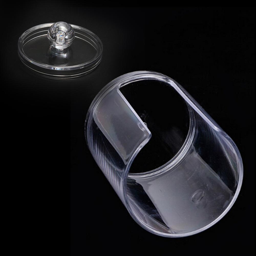 Two-layer Acrylic Portable Round Container Storage Bottles & Jars Makeup Organizer Cotton & Pad Box Cosmetics Swab Q-tip Holder: Makeup Cotton box