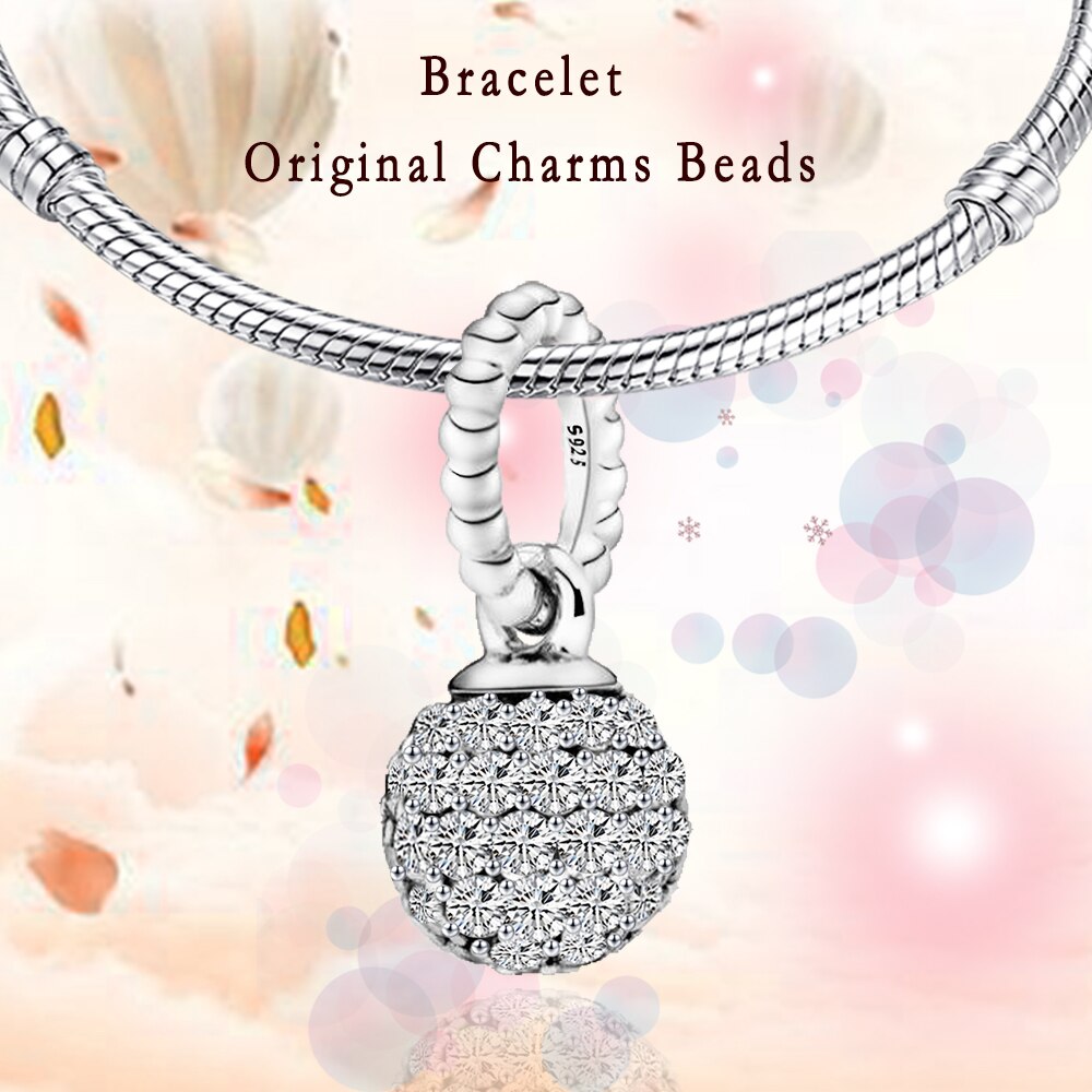 neue Stil Zirkon Charme Perlen 925 Sterling Silber passen Frauen 925 Original Reize Armbänder Anhänger DIY Schmuck Machen