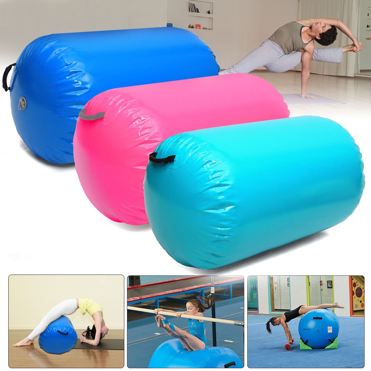 Airtrack Opblaasbare Gymnastiek Gym Lucht Mat 100X85Cm Vloer Thuis Gymnastiek Oefening Omgekeerde Backflip Kolom Tumbling Mat