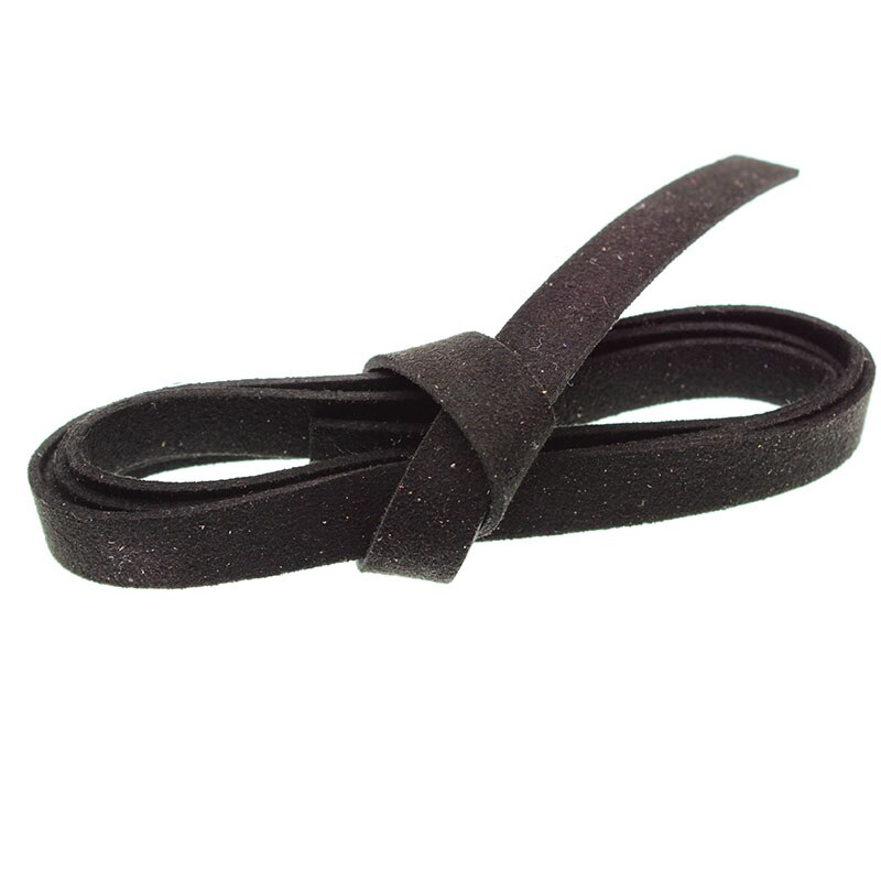 3 metrów/partia 8mm płaskie zamszowe koreański aksamitna skóra przewód liny nici do tworzenia biżuterii naszyjnik DIY bransoletka biżuteria akcesoria: black
