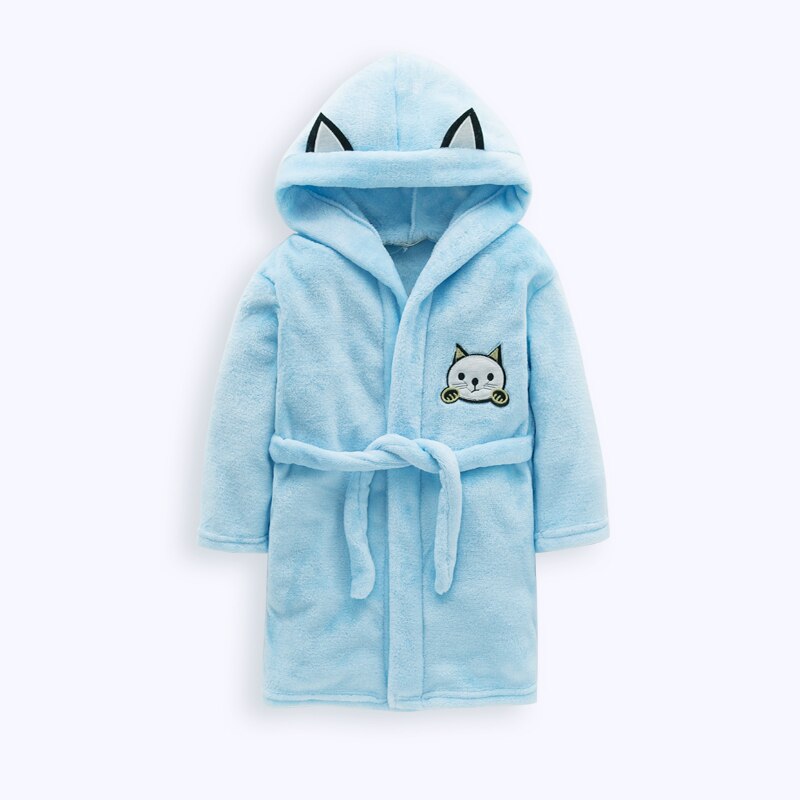 Hiver produit peignoir pour enfants chemise de nuit garçons et filles chemise de nuit vêtements de maison automne et hiver beau bébé: Blue / 7