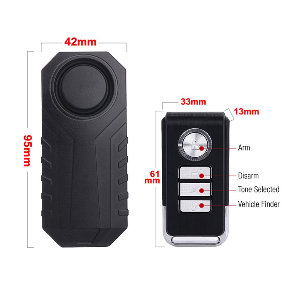 Bike Motorcycle Electric Car Vehicle Security Anti Lost Remind Vibration Warning Alarm Sensor Remote Bike Alarm Anti-theft Alarm