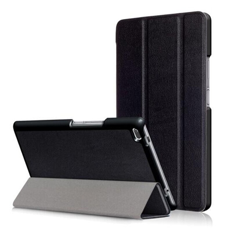 Voor Samsung Galaxy Tab Een 10.1 T510 T515 SM-T510 SM-T515 Tablet Case Custer Fold Stand Beugel Flip Leather Cover: KST Black