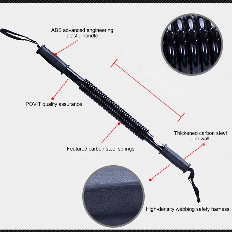 Expansor de brazo con resorte, barra de potencia para entrenamiento, gimnasio, ejercicio deportivo, 20Kg, 30Kg, 40Kg, 50Kg