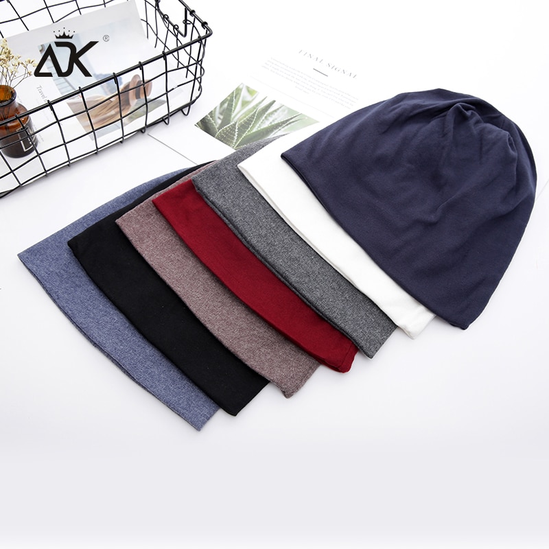 Cotton Winter Cap Acrylic Skullies Beanies For Men Women's Solid Color Outdoor Slouchy Knitted Hat Unisex Baggy Headgear