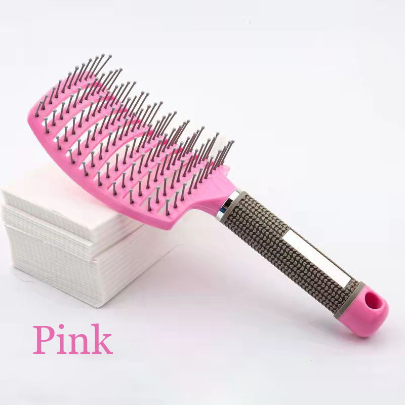 Haar Hoofdhuid Massage Kam Nylon Haarborstel Antistatische Nat Krullend Ontwarren Haar Borstel Meisjes Salon Kappers Styling Brush Tool: GRIJS