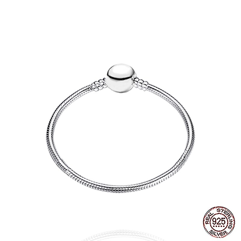 2020 New Fashion Argento Sterling 925 Pendenti E Ciondoli Braccialetto Rotondo di Base Bracciali A Catena Per Le Donne del Regalo Dei Monili Perline FAI DA TE 17-21 CENTIMETRI: AK03 / 21 Centimetri