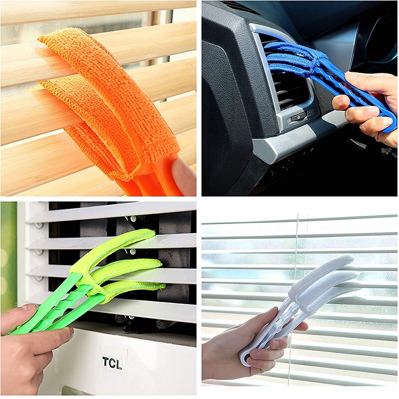 Window Blinds Cleaning Brush Microfiber Air Conditioning Duster Cleaner Removable Venetian Blind Blade Cleaning Cloth Washable