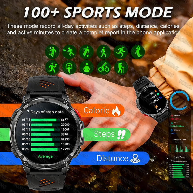 2025 Nuovo Sport All'aria Aperta Astuto Della Vigilanza Degli Uomini di Schermo HD 1100mAh Batteria di Grande Lungo Tempo di Standby Chiamata Bluetooth Orologio Sportivo Impermeabile