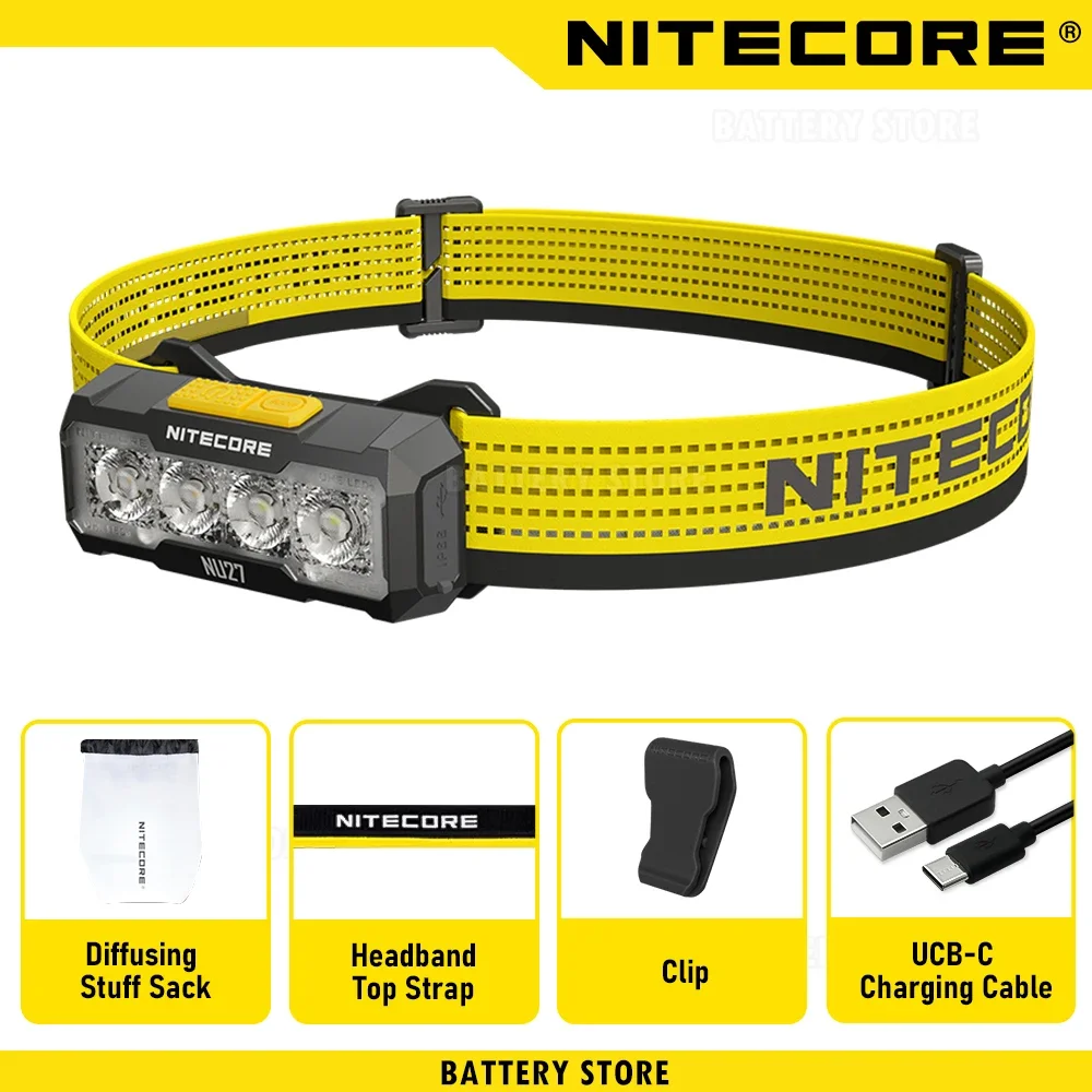 Nitecore  nu27 stirnlampe, 600 lumen, led-laufscheinwerfer, arbeits-stirnlampe, wanderlaterne, taschenlampe, wasserdicht für den außenbereich: Blau