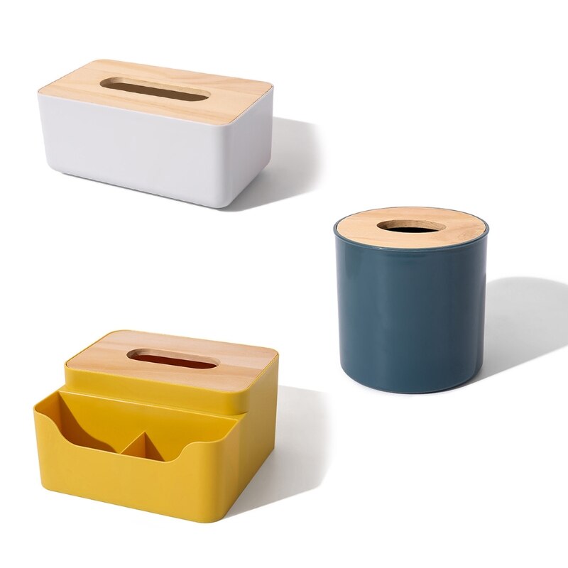 Tissue Box Roll Paper Storage Container Remote Control Storage Case