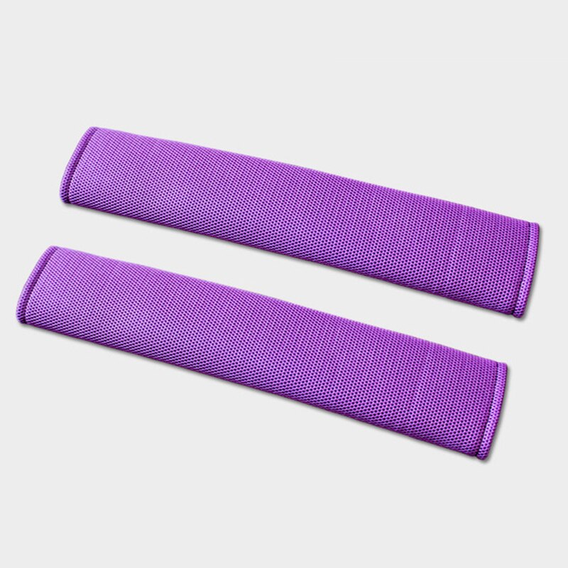 2 Stuks Ademende Auto Veiligheidsgordel Voor Auto Cover Seat Belt Schouderstuk Auto Gordel Beschermende Riem Pad Accessoires interieur: Purple