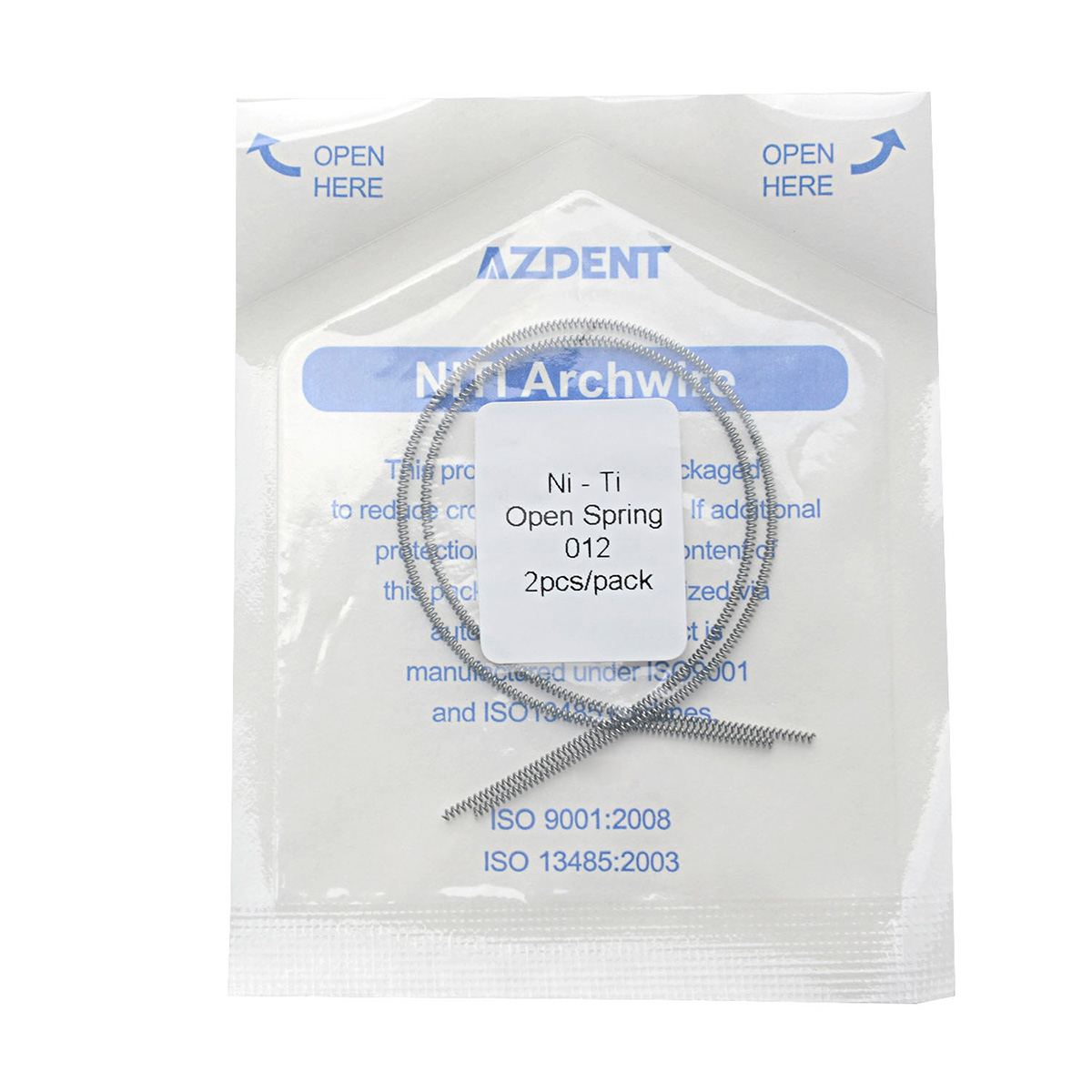 2 stks/pak AZDENT Tandheelkundige Orthodontische Open Lente Niti Elastische Veer 0.010/0.012*180mm