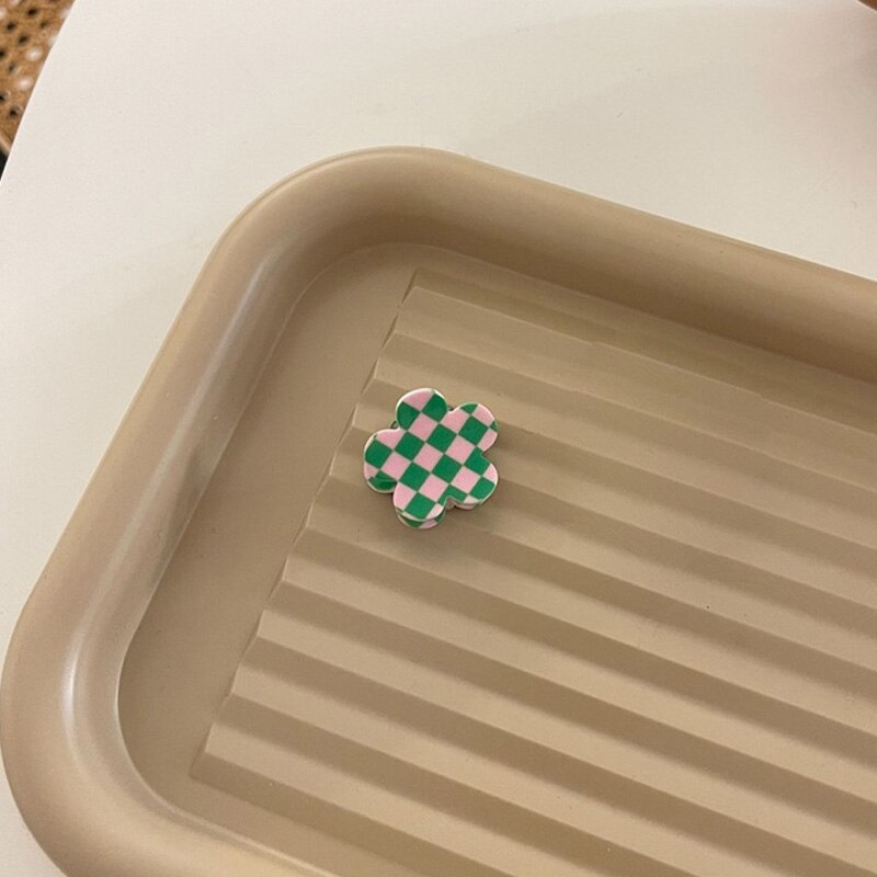 Plastic Mini Hair Clip Claw Cute Hair Clips Plastic Black Hairpin Clamp For Ladies Headwear Hair Styling Tools: Pink green