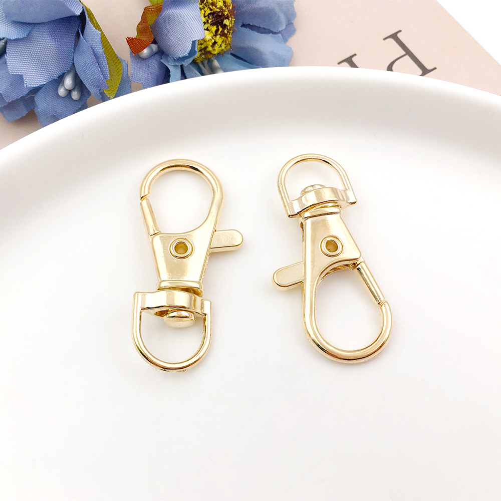 Ganchos de broche de langosta chapados en oro de aleación de Zinc clásico, para bricolaje, llavero, collar, pulsera, accesorios para hacer joyas, 6 colores, 10 unids/lote: L / Rojo