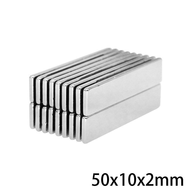5 ~ 100 kpl 50 x 10 x 2 vahvaa harvinaisten maametallien magneettipaksuus 2mm lohkoa suorakulmaiset neodyymimagneetit 50 x 10 x 2mm nauhamagneettinen 50*10*2