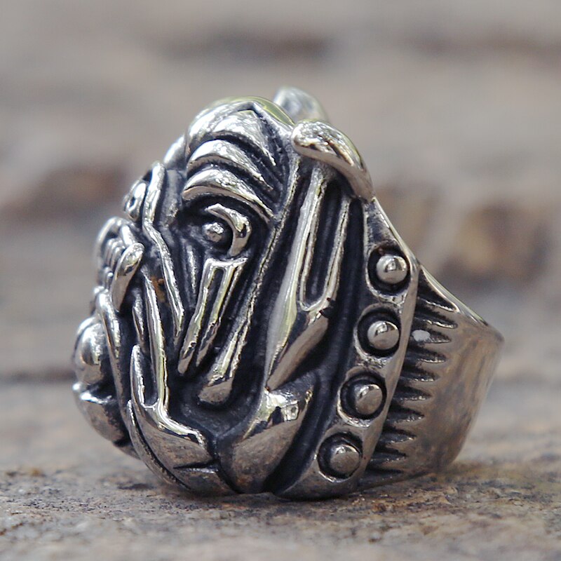 Anillo de acero inoxidable Hippie para hombre y niño, anillos de animales Punk Rock, joyería Vintage Hip Hop, ,