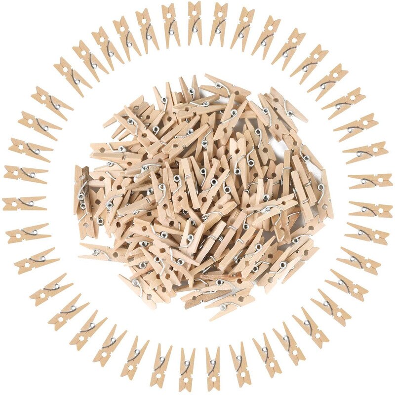 50/100PCS Pinces à Linge En Bois 2.5cm Mini Pinces Photo Papier Photo Pinces pour Accrocher Des Images Maison Pince À Linge Décoration