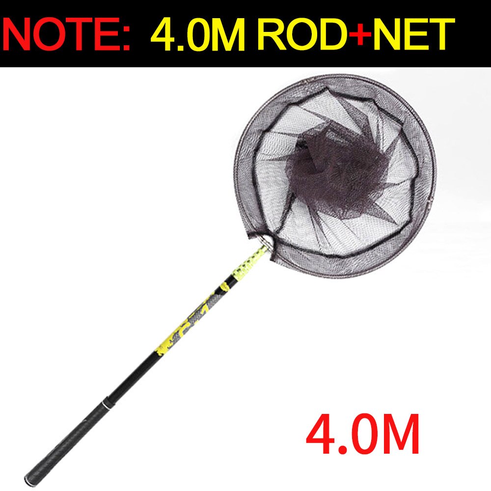 Filet de pêche télescopique pliable en carbone, 2.1M 3M, à longue poignée, équipement pour la pêche, X437B