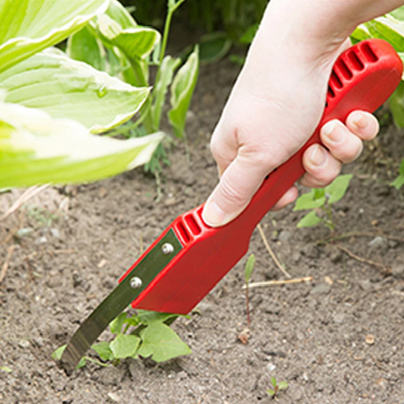 Gardening Weeding Tool Hand Loop Weeder Tool Iron Manual Portable for Weeding Loosening Planting Gardening Hand Loop Weeder Tool: Red