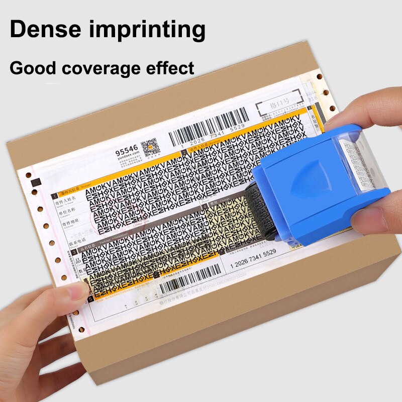 Mini Security Stamp Roller Privacy Seal Roller Type Cover Eliminator Seal Portable Self-Inking Identity Theft Protection Seal