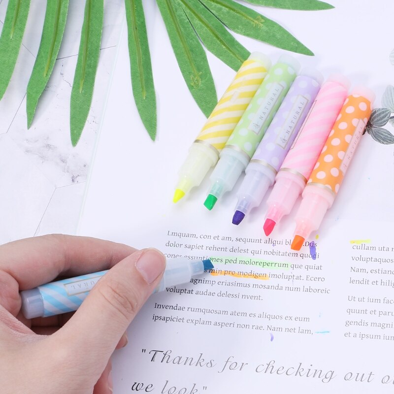 6pcs Cute Mini Highlighter Pen Marker Pens School Office Supply Stationery Q6PA