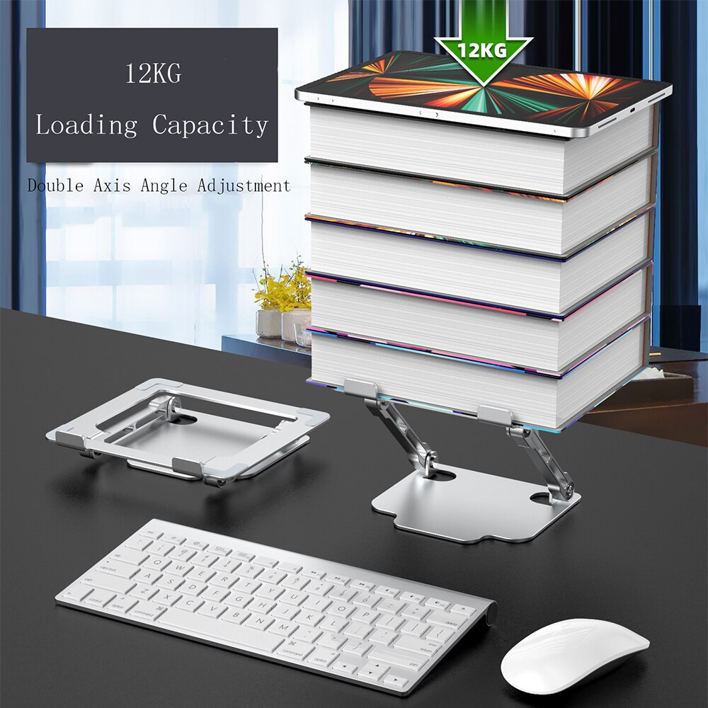 Senior Aluminum Alloy Tablet Holder Adjustable Folding Desktop Stand For iPad Air Mini Pro 11 12.9 inch Tablets Heighten Support