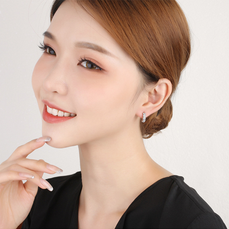 Karopel Mode 925 Sterling Zilveren Oorbel Kristallen Voor Vrouwen Korea Zilveren Sieraden Vrouwelijke