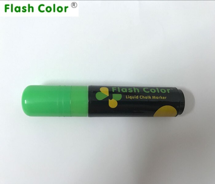Flashcolor-rotuladores de tiza líquida de neón, 10mm, para tablero de escritura LED, plumas de escritura con efecto neón, 1 unids/lote, 8 colores: Green