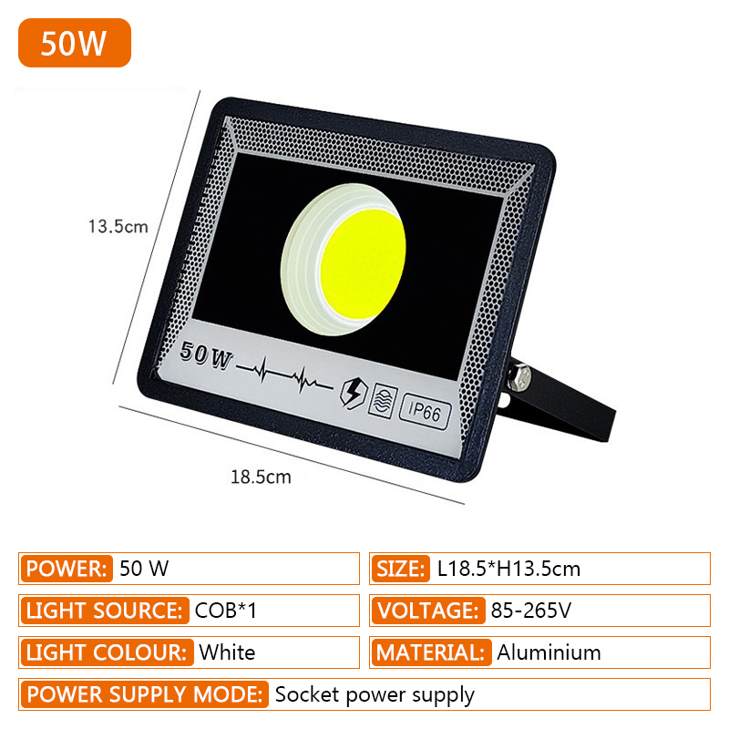 Reflector LED 50W 100W 200W 300W 400W 500W 220V foco IP65 lámpara impermeable Led luz de inundación al aire libre lámpara de calle de jardín: Azul