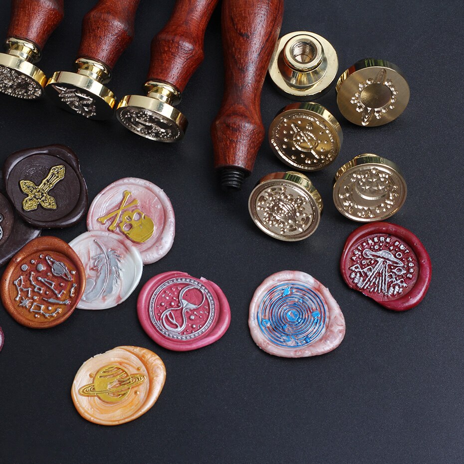 Retro Wooden Stamp Antique Metal Sealing Wax Stamps Wood Handle Wedding Invitations Decor Wax Seal Stamp Craft Wax Seal Stamp