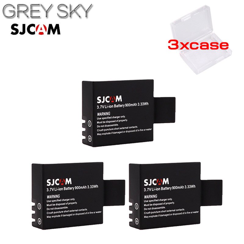 Batería de Cámara de Acción de 3,7 V, PG900mAh, para EKEN H9 H9R H3 H3R H8PRO H8R SJ4000 SJCAM SJ5000 M10 SJ5000X, baterías recargables: 3 battery