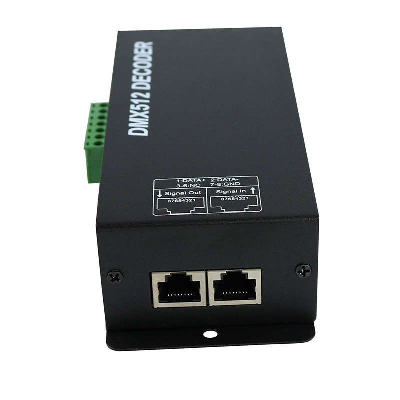 Dmx 512 digitale display decoder, dimmer driver dmx 512 controller voor led rgbw tape strip licht  rj45 aansluiting  dc12-24v 20a