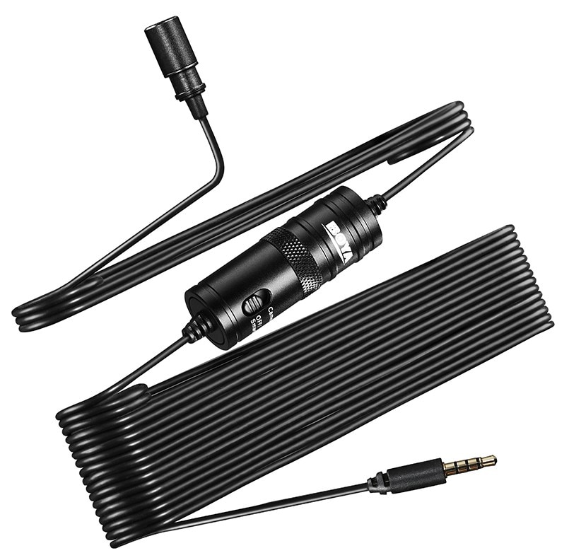BY-M1 Universal Clip-on Collar Tie Microphone Mobile Cell Phone Microphone Mic for IOS Android Camera Recording Pen