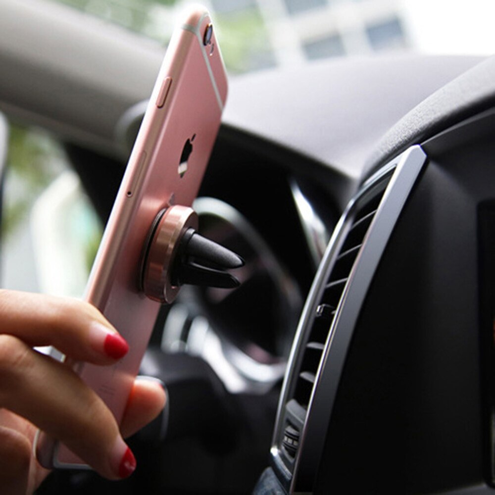 Luftventil holder mobiltelefon holder navigation magnetisk bilholder 360 metal mini magnet beslag smartphone stativ magnet holder