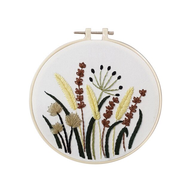 1pc Embroidery DIY Beginner Material Pack Flowers Patterns DIY Cross Stitch Kits Handmade Household Accessories: Type 2