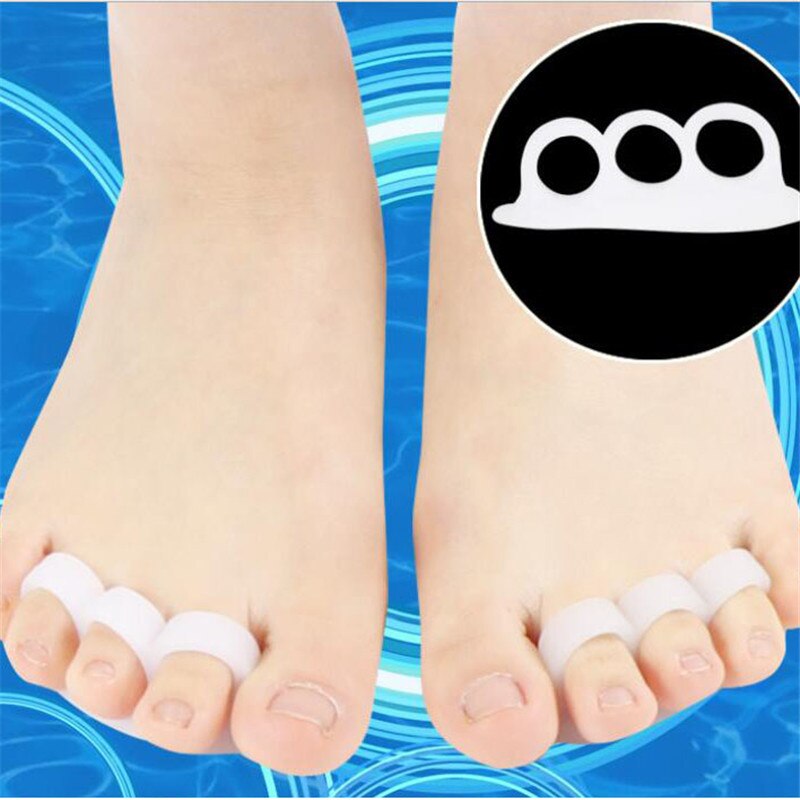 2pc Gel Silicon Toe Separators Stretchers Alignment Overlapping Toes Orthotics Hammer Orthopedic Cushion Feet Care Shoes Insoles