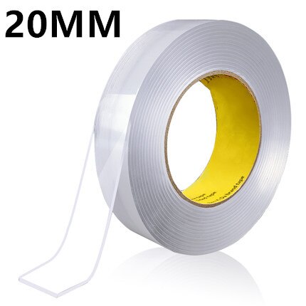 Thuis Herbruikbare Tape Dubbelzijdig Lijm Voor Gezicht Super Gadget Sterke Traceless Cinta Doble Cara Transparante Nano Lijm: 20MM-5M