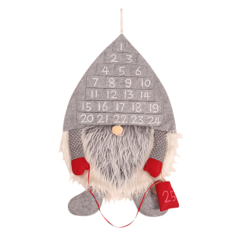 Julepynt til hjemmet jul tegneserie skov mennesker vægkalender adventskalendere julekalender vægvedhæng: Grå