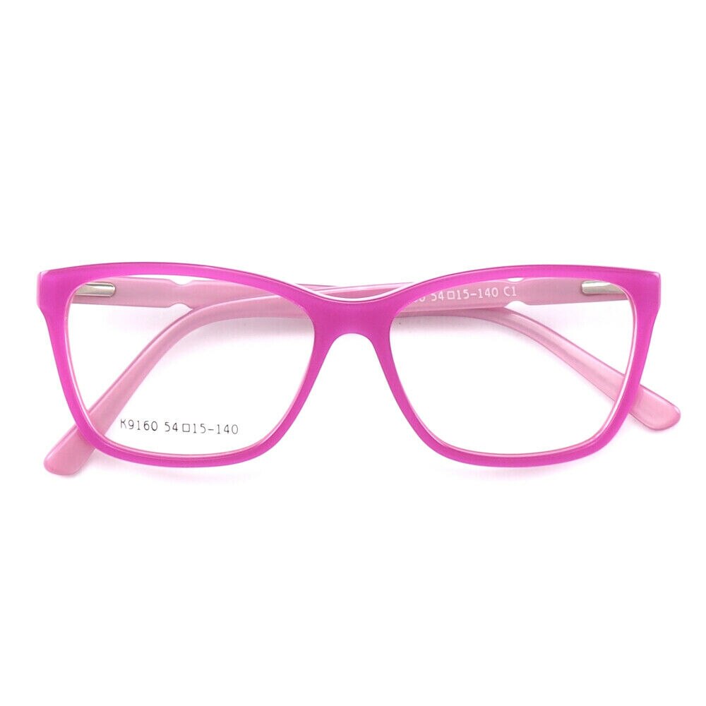 Monturas de gafas cuadradas a la para mujer, lentes ópticas con de ojo de gato, graduadas, en colores rosa, amarillo, azul y rojo: Pink c1