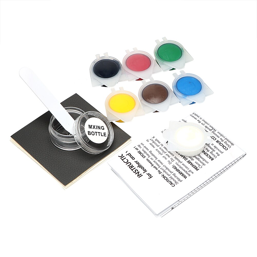 7 Kleuren Samengestelde Leer Vinyl Reparatie Kit Autostoel Sofa Jas Schade Gebied Repareren Voor Mengen Auto Care Auto Onderhoud gereedschap