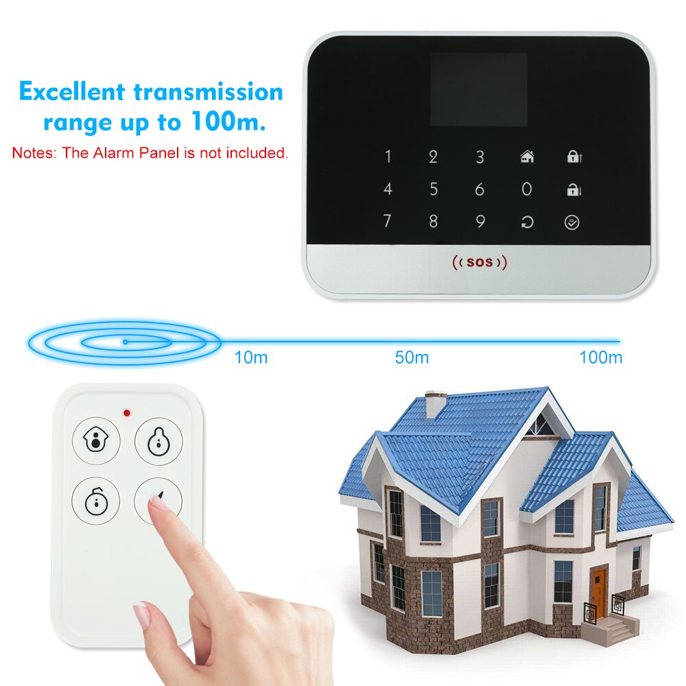 5 Pcs White 433MHz Wireless Remote Controller for Alarm System