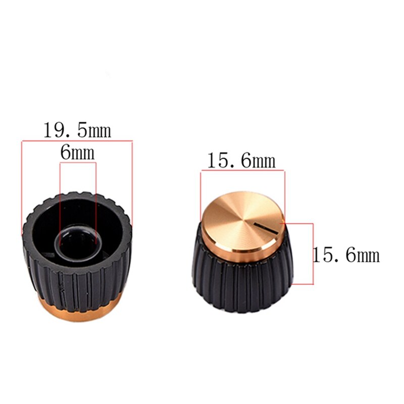 20Pcs Guitar AMP Amplifier Push on Fit Knobs Black with Gold Cap for Marshall Amplifier