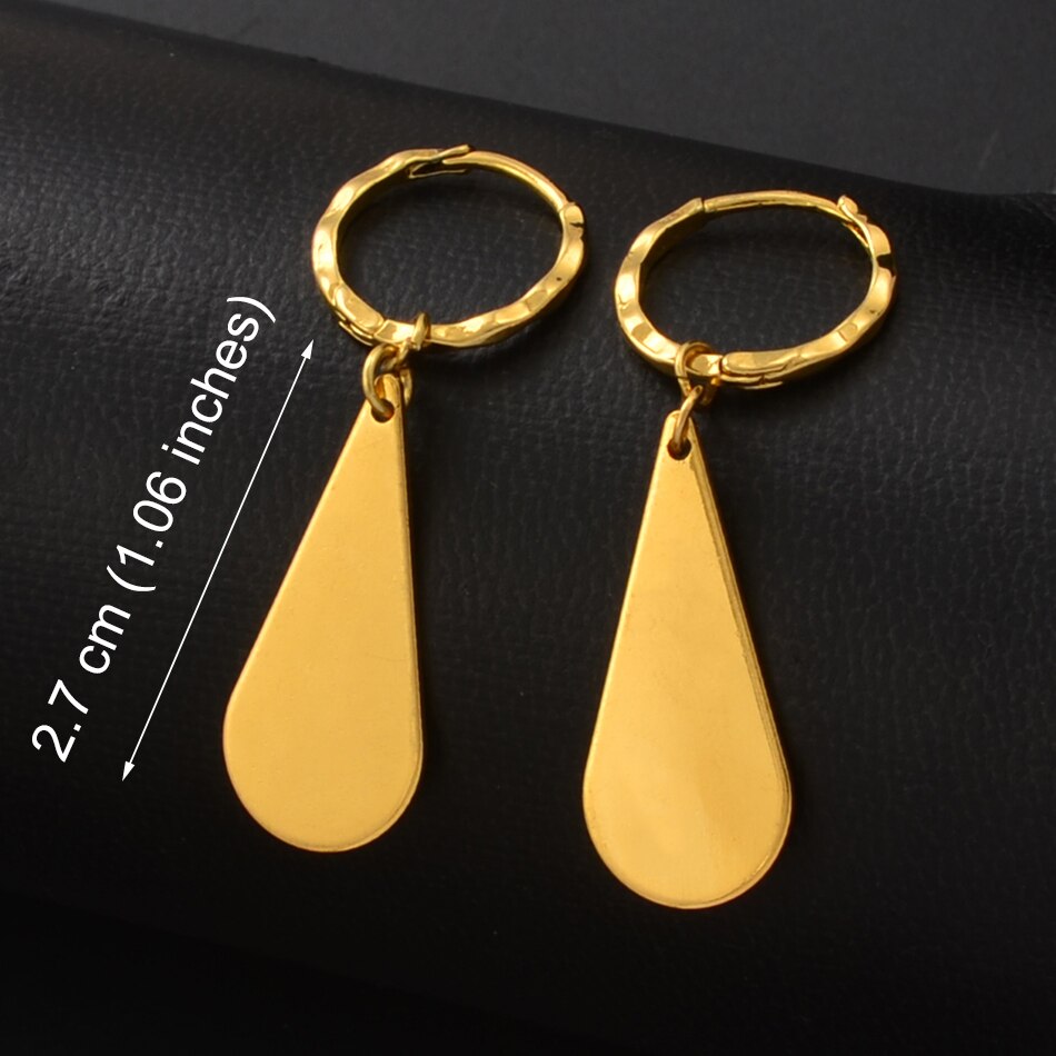 Anniyo Small Kiribati Earrings for Women Girls Gold Color Stainless Steel Jewelry #053221: 005909