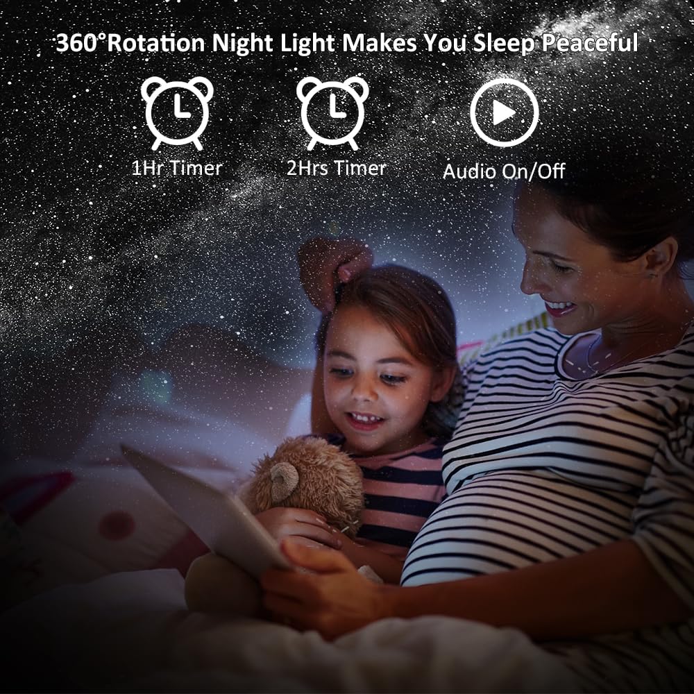 Galaxy Projector for Bedroom HD Image Star Projector 13 Film Discs kids Planetarium Projector with 360° Rotating and 1/2h Timer
