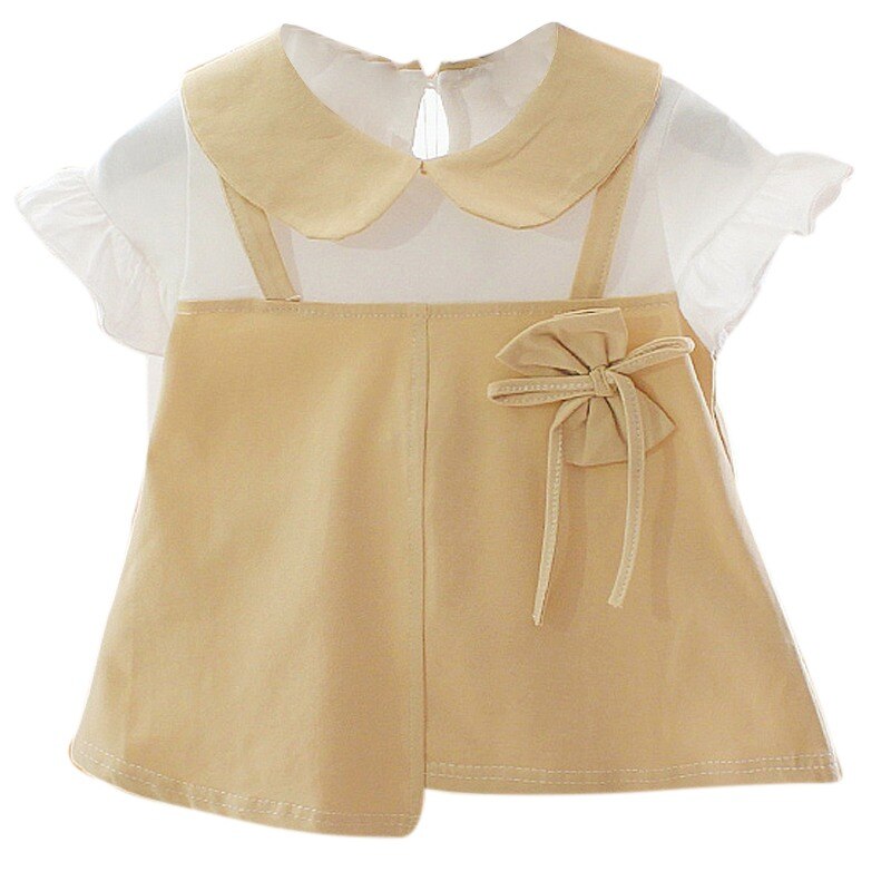 Baby Meisje Jurken Zomer Meisjes Katoen Aardbei Jurk Baby Meisje Mouwloze Effen Kleur Jurk 0-3 Jaar Baby Verjaardag jurk: Khaki / 24M